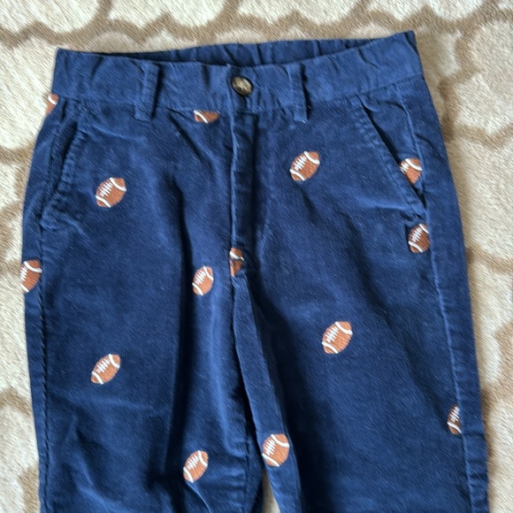 Navy corduroys with embroidered footballs - Picture 2 of 5
